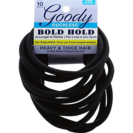 Goody Ouchless Elastics No Metal Bold Hold Heavy & Thick Hair - 10 Count - Image 2