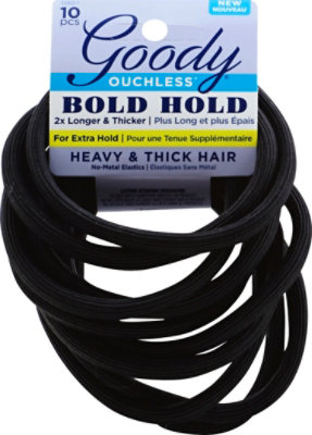 Goody Ouchless Elastics No Metal Bold Hold Heavy & Thick Hair - 10 Count - Image 2