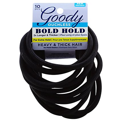 Goody Ouchless Elastics No Metal Bold Hold Heavy & Thick Hair - 10 Count - Image 1