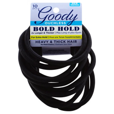 Goody Ouchless Elastics No Metal Bold Hold Heavy & Thick Hair - 10 Count - Image 1