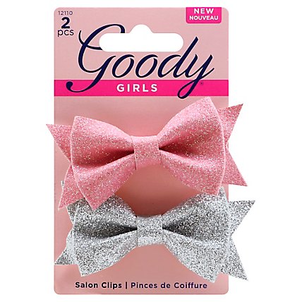 Goody Girls Salon Clips Bow Glitter - 2 Count - Image 1