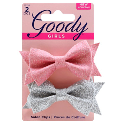 Goody Girls Salon Clips Bow Glitter - 2 Count