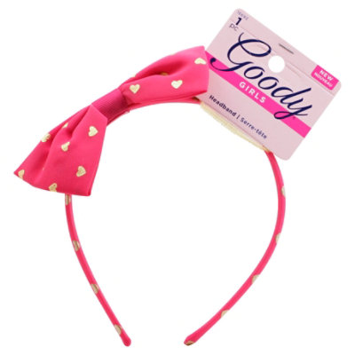 Goody Girls Headband Bow Pink Heart - Each - Image 1