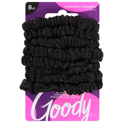 Goody Ouchless Scrunchies Sheer Medium Hair Black - 8 Count