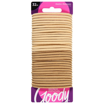 Goody Ouchless Elastics No Metal Braided Medium Hair Beach Blonde - 32 Count