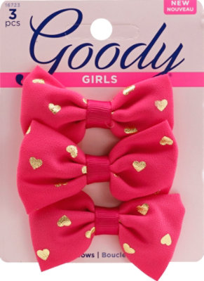 Goody Girls Barrettes Bow Pink Heart - 3 Count - Image 2