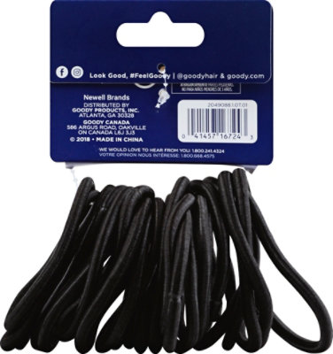 Goody Ouchless Elastics No Metal Braided Thick Hair Black - 25 Count - Image 3