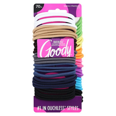 Goody Ouchless Elastics No Metal Braided Medium Hair Assorted - 70 Count - Image 3