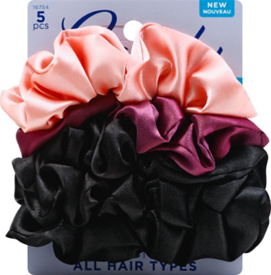 Goody Ouchless Scrunchies Silky All Hair Types Assorted - 5 Count - Image 2