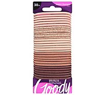 Goody Ouchless Girls Elastics No Metal Braided Medium Hair 4 mm Rose Gold - 30 Count