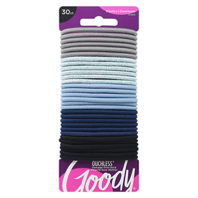 Goody Ouchless Girls Elastics No Metal Braided Medium Hair 4 mm Blue - 30 Count - Image 3