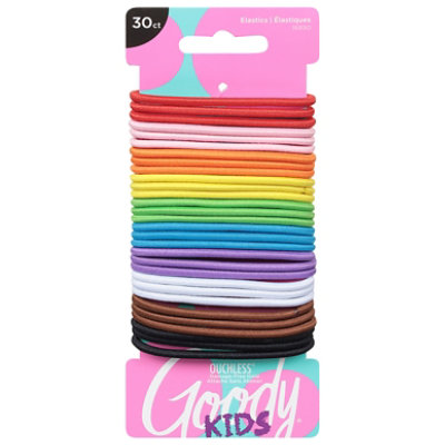 Goody Ouchless Girls Elastics No Metal Braided Medium Hair 4 mm Rainbow - 30 Count - Image 3