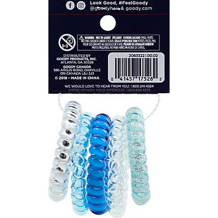 Goody Jelly Bands Elastics Spiral Clear Silver - 5 Count - Image 3