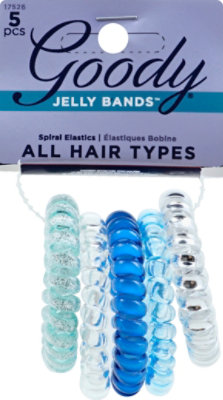 Goody Jelly Bands Elastics Spiral Clear Silver - 5 Count - Image 2