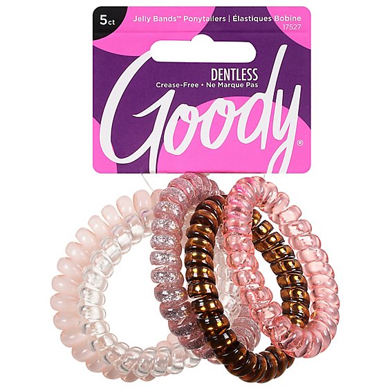 Goody Jelly Bands Elastics Spiral Blush Pink - 5 Count