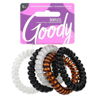 Goody Jelly Bands Elastics Spiral Clear Black - 5 Count - Image 3