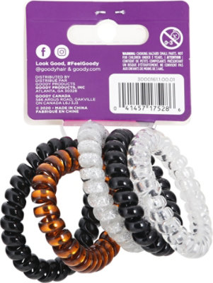 Goody Jelly Bands Elastics Spiral Clear Black - 5 Count - Image 4