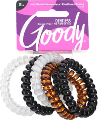 Goody Jelly Bands Elastics Spiral Clear Black - 5 Count - Image 2