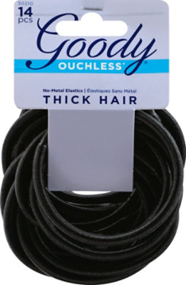 Goody Ouchless Elastics No Metal Thick Hair 5mm Black - 14 Count - Image 2