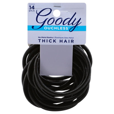 Goody Ouchless Elastics No Metal Thick Hair 5mm Black - 14 Count - Image 1