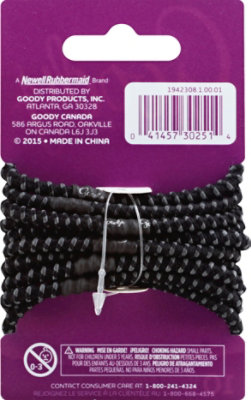Goody Slideproof Elastics Silicone 4 mm Black - 10 Count - randalls