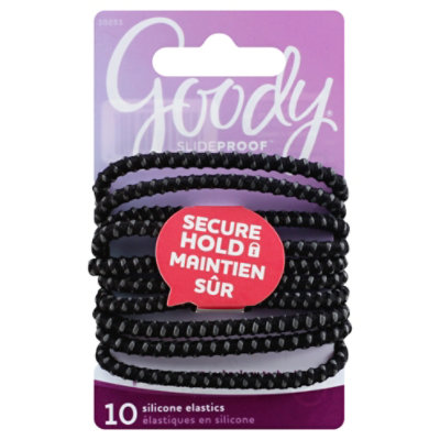 Goody Slideproof Elastics Silicone 4 mm Black - 10 Count - Image 1