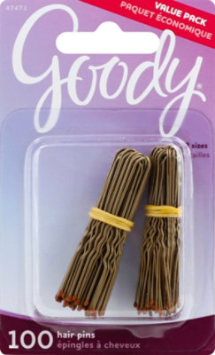 Goody Hair Pins 2 Sizes Brown Value Pack - 100 Count - Image 2