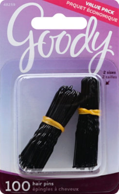 Goody Hair Pins 2 Sizes Black Value Pack - 100 Count - Image 2