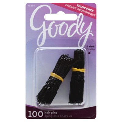 Goody Hair Pins 2 Sizes Black Value Pack - 100 Count - Image 1