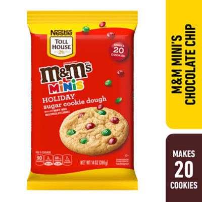 Nestle Toll House M&MS Minis Holiday Refrigerated Sugar Cookie Dough - 14 Oz
