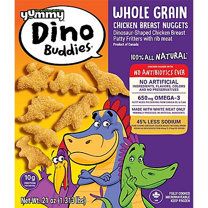 Yummy Whole Grain Dinosaur Shaped Chicken Breast Nuggets - 21 Oz - Image 2