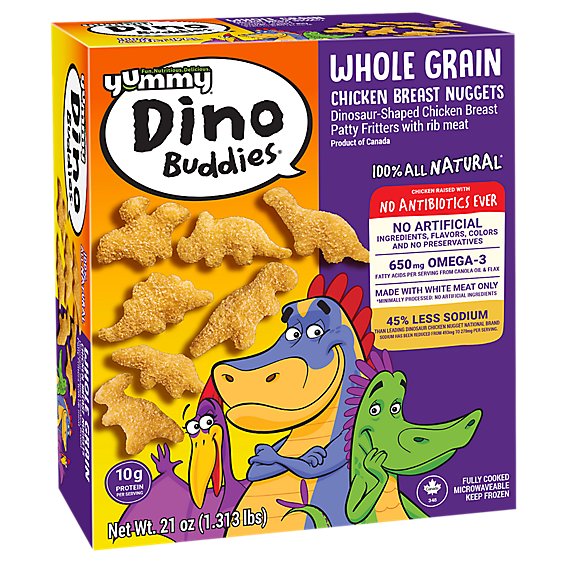 Yummy Whole Grain Dinosaur Shaped Chicken Breast Nuggets - 21 Oz