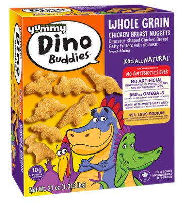 Yummy Whole Grain Dinosaur Shaped Chicken Breast Nuggets - 21 Oz - Image 1