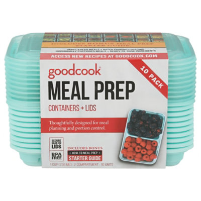 GoodCook Containers + Lids Meal Prep 2 Compartment 1 Cup - 10 Count - Image 3
