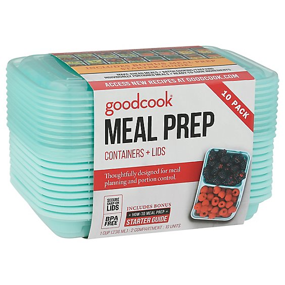 GoodCook Containers + Lids Meal Prep 2 Compartment 1 Cup - 10 Count -  Randalls
