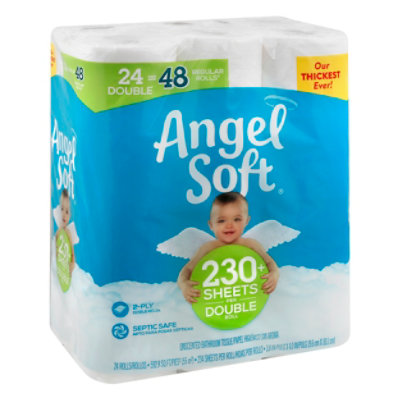 Angel Soft Bath Tissue 24 Double Roll Chimney White - 24 Roll