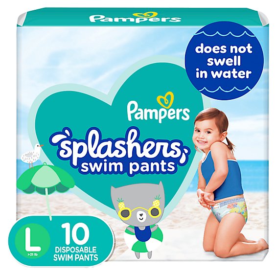 Pampers Splashers Swim Diapers Size L - 10 Count