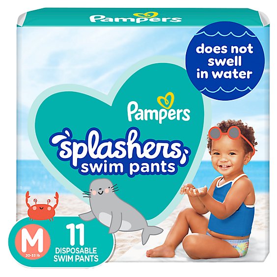 Pampers Splashers Swim Diapers Size M - 11 Count