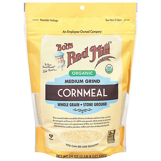 Bobs Red Mill Organic Cornmeal Medium Grind - 24 Oz