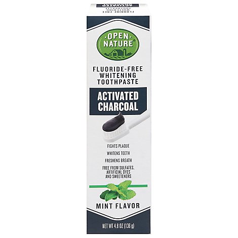 Open Nature Toothpaste Activated Charcoal Mint - 4.8 Oz