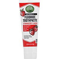 Open Nature Toothpaste Child Fluoride Strawberry - 4.2 Oz - Image 2