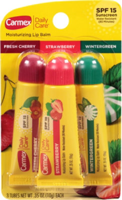 Carmex Daily Care Lip Balm Moisturizing SPF 15 Assorted - 3-0.35 Oz - Image 2