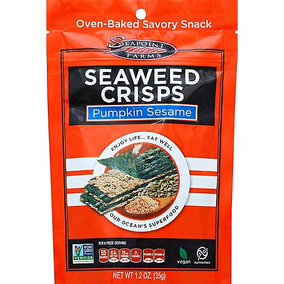Seapoint Farms Seaweed Crisps Pumpkin Sesame - 1.2 Oz