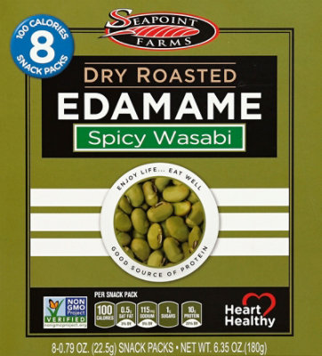 Seapoint Farms Edamame Dry Roasted Spicy Wasabi - 8-0.79 Oz - Image 2