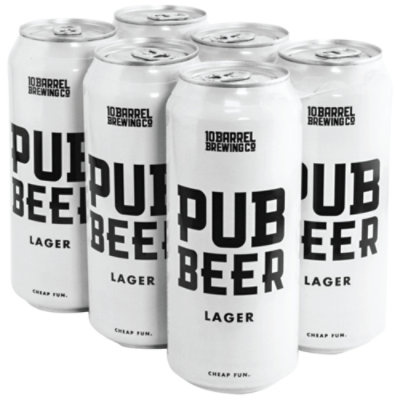 10 Barrel Brewing Co. Pub Beer Lager Cans - 6-16 Fl. Oz. - Image 1