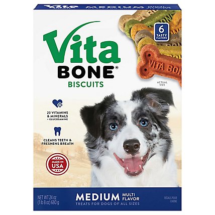 Vita Bone Treats For Dogs Biscuits 20+ Medium Flavors - 24 Oz - Image 1
