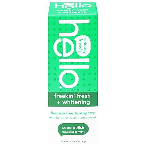 Hello Hemp Seed Oil Fluoride Free Spearmint Toothpaste - 4 Oz