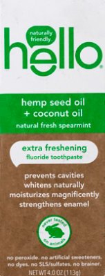 Hello Hemp Seed Oil Fluoride Spearmint Toothpaste - 4 Oz