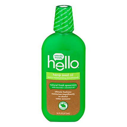 Hello Hemp Seed Oil Extra Moisturizing Mouthwash - 16 Fl. Oz. - Image 1