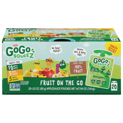 GoGo squeeZ Applesauce On The Go Apple Banana Mango Variety Pack - 20-3.2 Oz - Image 3